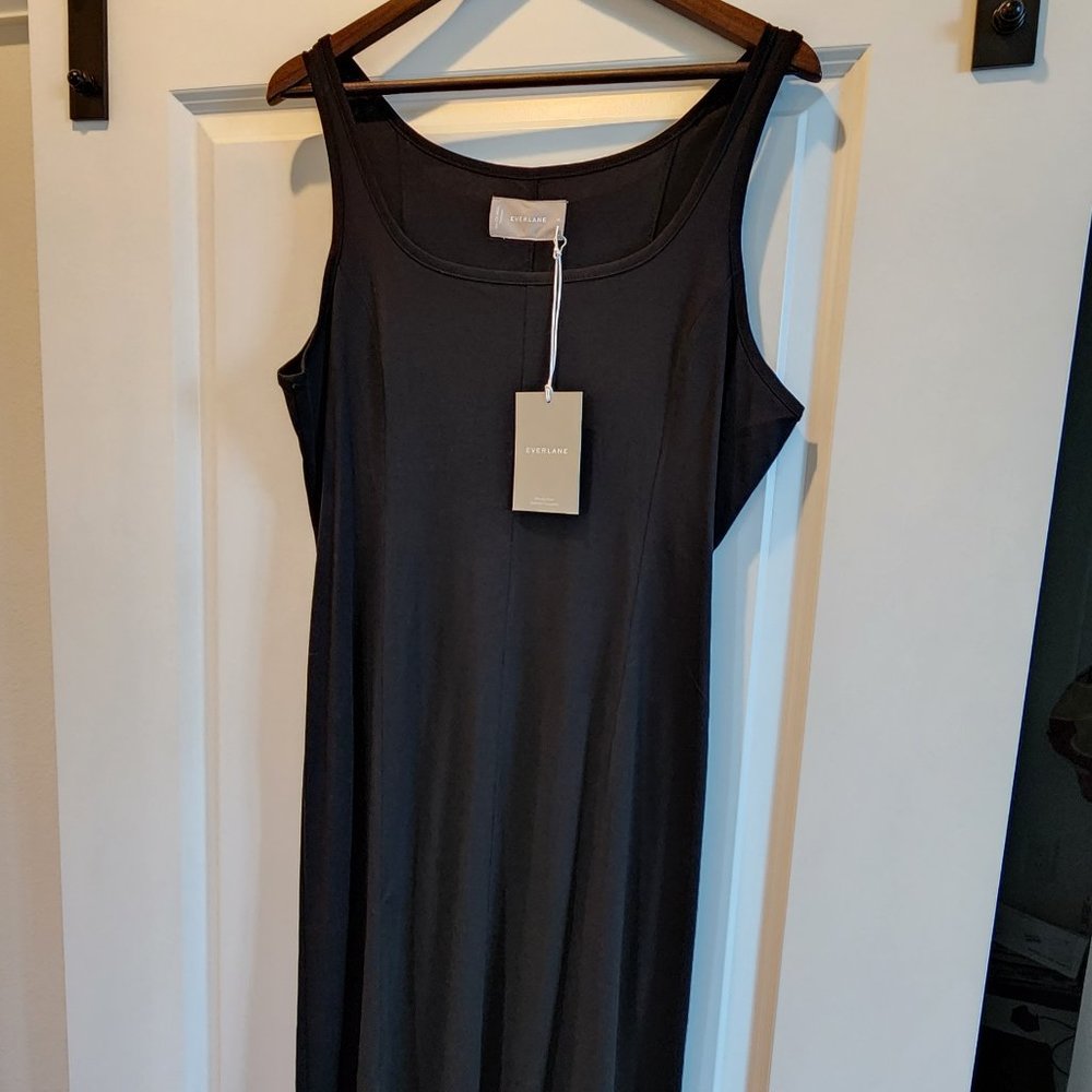 Everlane black cotton Midi dress Summer New with tags